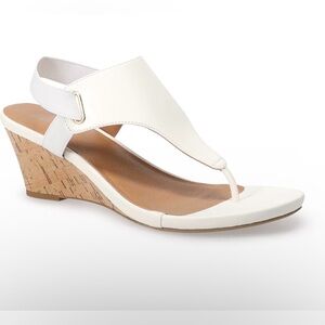 Elegant New White Wedge Sandals